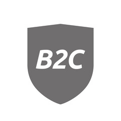 Isolated shield with    the text B2C