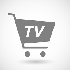 Isolated cart with    the text TV