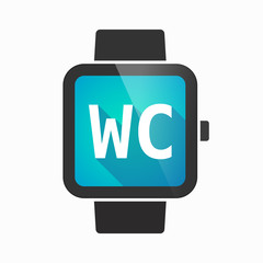 Isolated smart watch with    the text WC