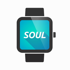 Isolated smart watch with    the text SOUL