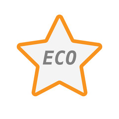Isolated star icon with    the text ECO