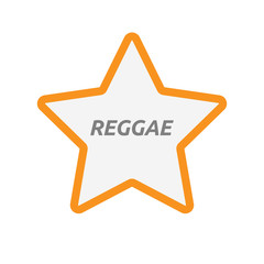 Isolated star icon with    the text REGGAE