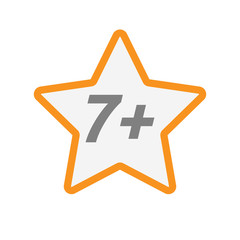 Isolated star icon with    the text 7+