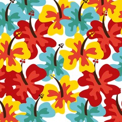 colorful tropical flowers background. vector illustration eps10