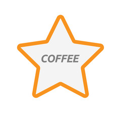Isolated star icon with    the text COFFEE