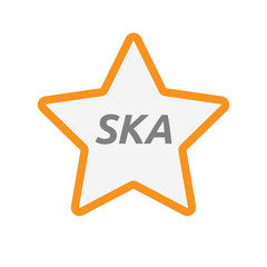 Isolated star icon with    the text SKA
