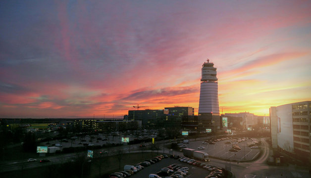 Sunrise at Vienna Airport