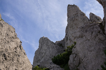Stony wall on mountains. Sivy Peak in High Tatras, Slovakia