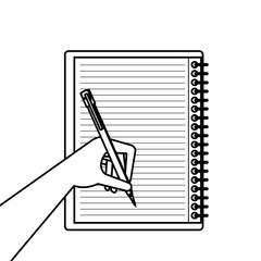 writing in notebook school isolated icon vector illustration design