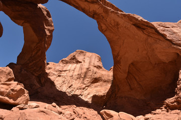 Fototapeta na wymiar Double Arch at Arches National Park in Moab, Utah USA