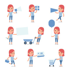 Family Girl making Presentation for using in Design