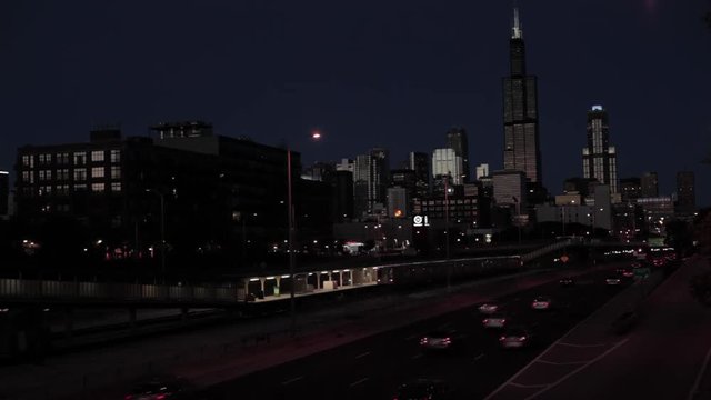 Chicago Skyline 290 Timelapse Sunset Night.mov