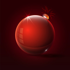 vector illustration beautiful Christmas toy sparkles