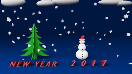snowman new year 2017