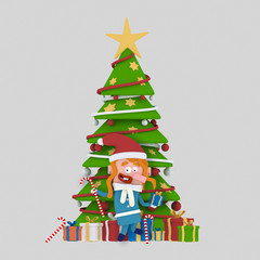 Little girl posing with Christmas Tree

Custom 3d illustration contact me!