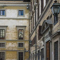 Low angle view of architectural features in Florence, Italy