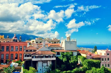 Poster Aerial view of La Orotava town. Historical center landmarks and architecture of La Orotava. Tenerife, Canary islands, Spain. © Betelgejze