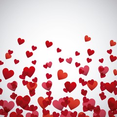 red and pink hearts background. love colorful design. vector illustration