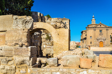 Roman defensive wall in Zaragoza, Spain