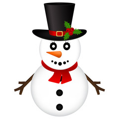 Christmas Snowman on white background vector