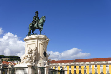Fototapeta na wymiar Commerce Square (Portuguese: Praca do Comercio) in Lisbon, Portugal