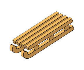 sled, wooden sledge vector symbol icon design.