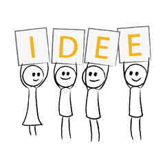 Personen halten Plakate - IDEE