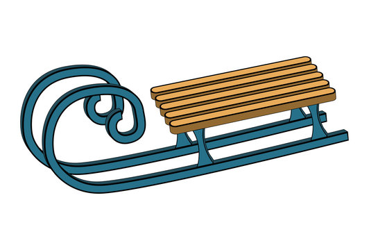 sled, wooden sledge vector symbol icon design.