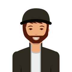 cartoon man smiling wearing casual clothes over white background. colorful design. vector illustration