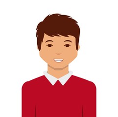 cartoon man smiling wearing casual clothes over white background. colorful design. vector illustration