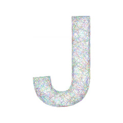 Colorful sketch font design - letter J