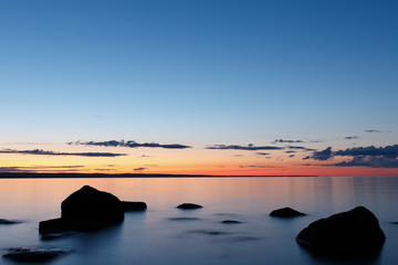 Fototapeta na wymiar Midnight view from Rönnskär