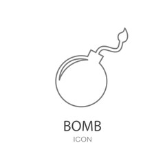 Bomb icon. Flat design style. 