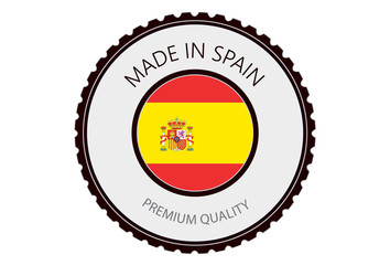 Made in Spain Seal, Spanish Flag (Vector Art)