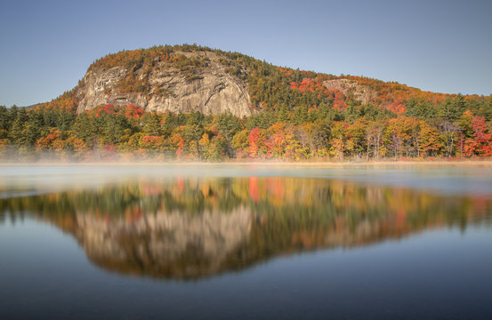 Autumn reflections on the Echo Lake, North Conway, New England