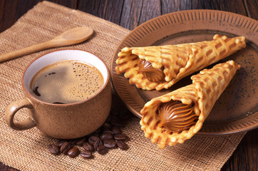 Coffee and waffle cones