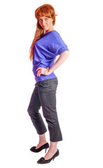 Fototapeta premium redhead woman standing