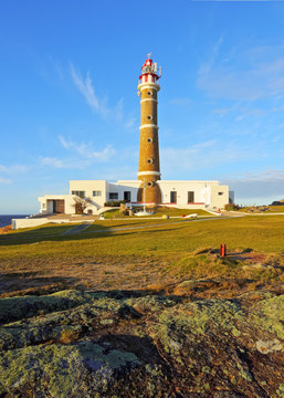 Uruguay, Rocha Department, View of the lighthouse in Cabo Polonio.