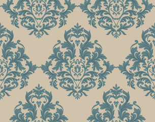 Vintage Damask Baroque ornament floral pattern. Vector Retro Antique style Acanthus foliage. Luxury elegant Decorative filigree texture