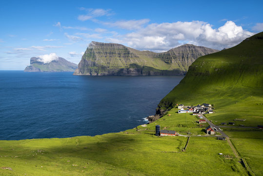 Trollanes village, Kalsoy island, Denmark, Faroe islands.
