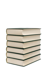 Stack of hardcover books isolated with copyspace