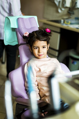 Little girl at dentist office