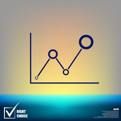 Vector growing graph icon