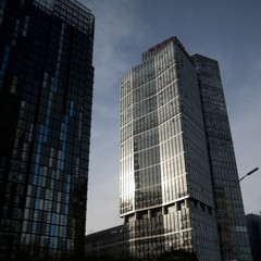 Obraz premium Low angle view of skyscrapers in the business district Beijing.