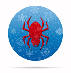 spider christmas icon in circle