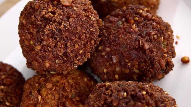Fried Falafel as not loopable roating 4K UHD footage