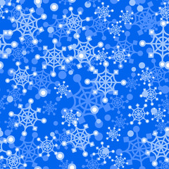 Naklejka premium Seamless pattern with cute cartoon Christmas mittens, candy cane, holly berries, smiling snowman and red stocking with xmas tree New year traditional symbols. icons objects. Vector clip art