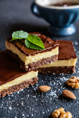 Traditional Canadian Nanaimo bars