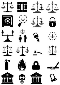 Justice et sécurité en 24 icônes