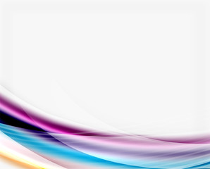 Naklejka premium Glossy wave on white space